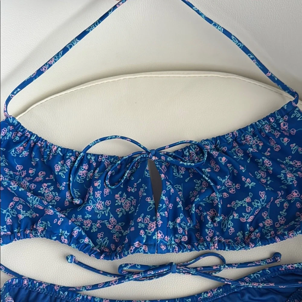 Adidas Kseniaschnaider Floral Blue Bikini Set. NWT - Picture 4 of 8